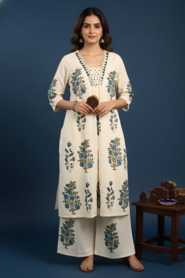 Rama Cotton Floral Digital Print Two Piece Set