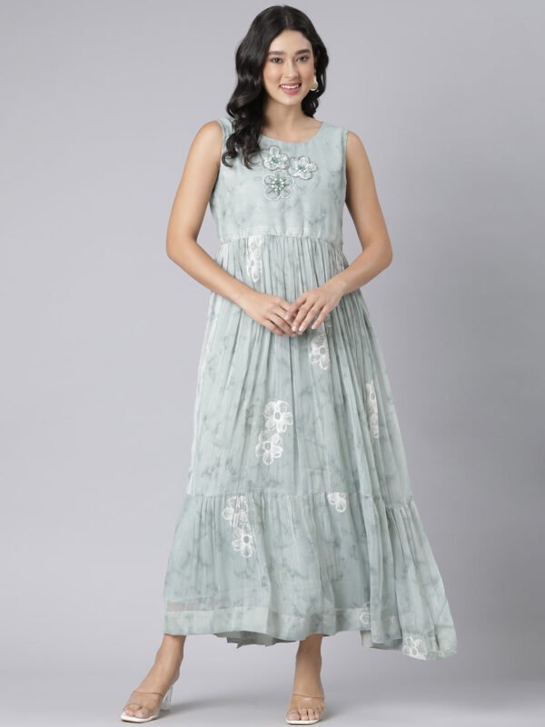 Neerus Pista Casual Floral Maxi Dresses