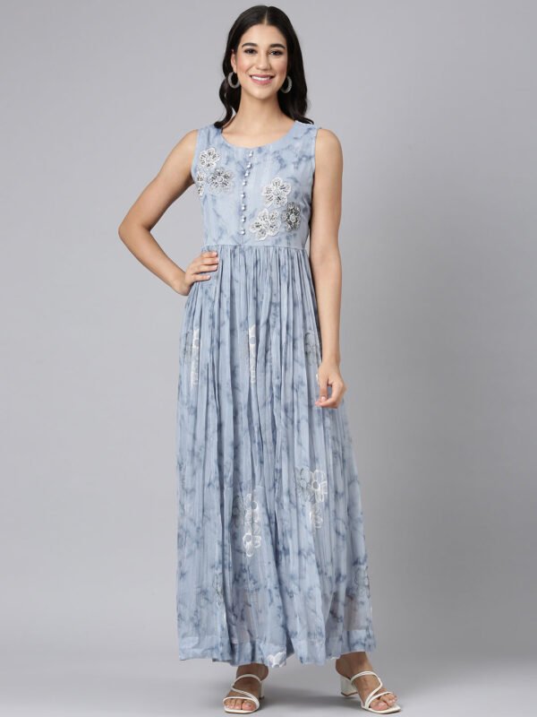 Neerus L Gray Casual Floral Maxi Dresses