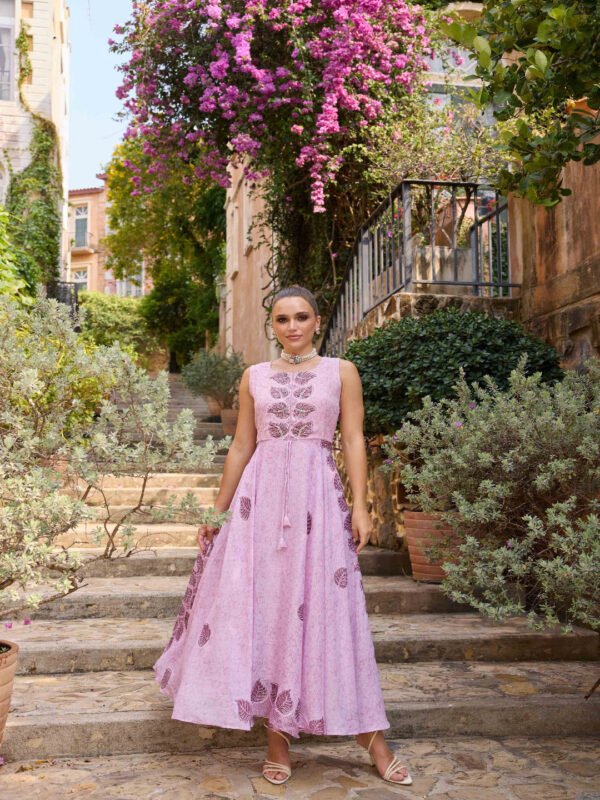 Neerus Pink Casual Maxi Printed Dresses